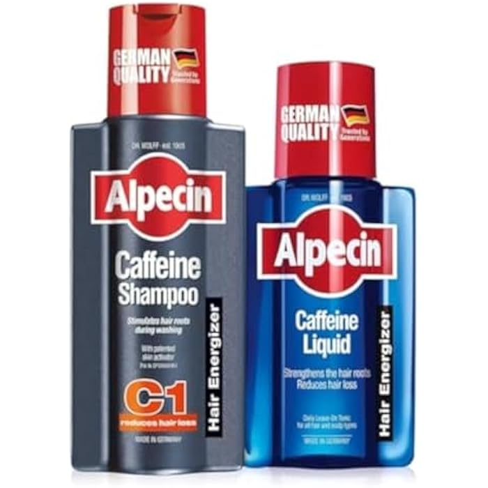 Alpecin Caffeine Shampoo C1,250ml and Liquid, 200ml Against Hair Loss in Men(Bundle Set) - Image 1